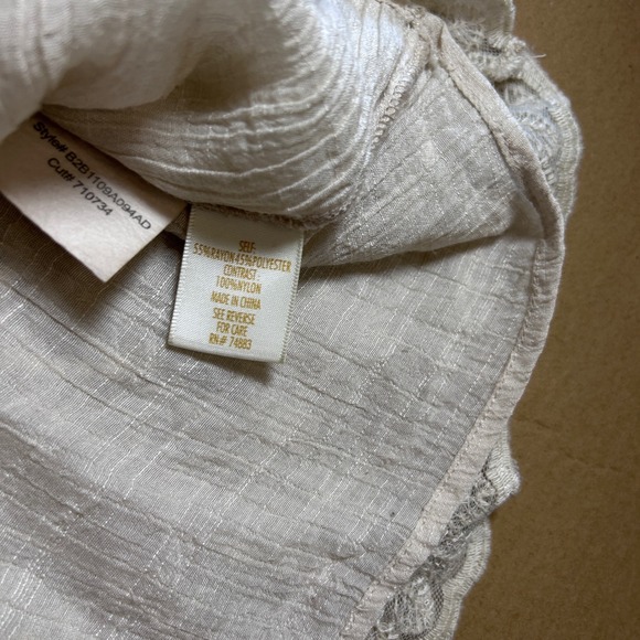 Adiva USA White Embroidered Lace Sheer Mesh Tank Top Women's Medium Whimsical - Picture 6 of 8